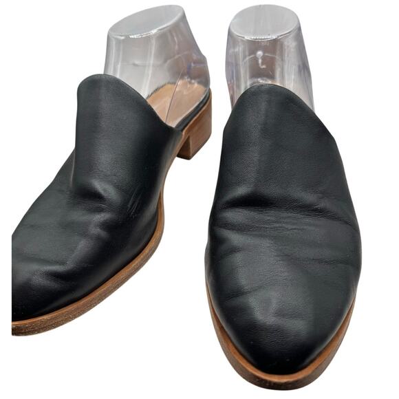 Soludos Black Leather Venetian Mule Slip On Size 9 - Picture 2 of 8